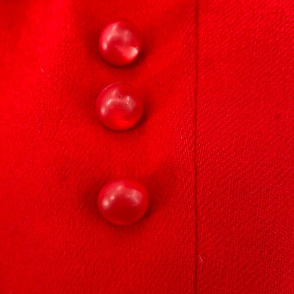 Vintage 70s Pendleton Wool Blazer Collarless Button Down Bolero Red Womens S - Picture 7 of 9